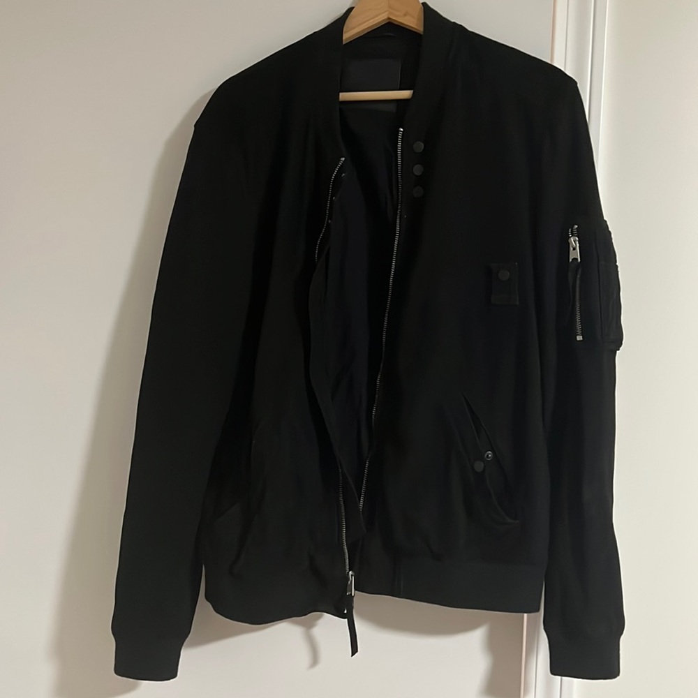 All Saints -Black Suede - Medium Bomber